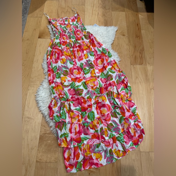 Abel The Label Dresses & Skirts - ABEL THE LABEL floral mimosa flowers ruffled layer dress maxi Anthropologie M